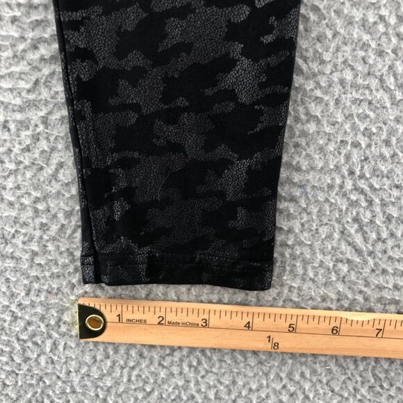 Chicos Leggings Women 1 US 8 10 Black Houndstooth Zenergy Stretch Pull On Casual - Picture 10 of 11